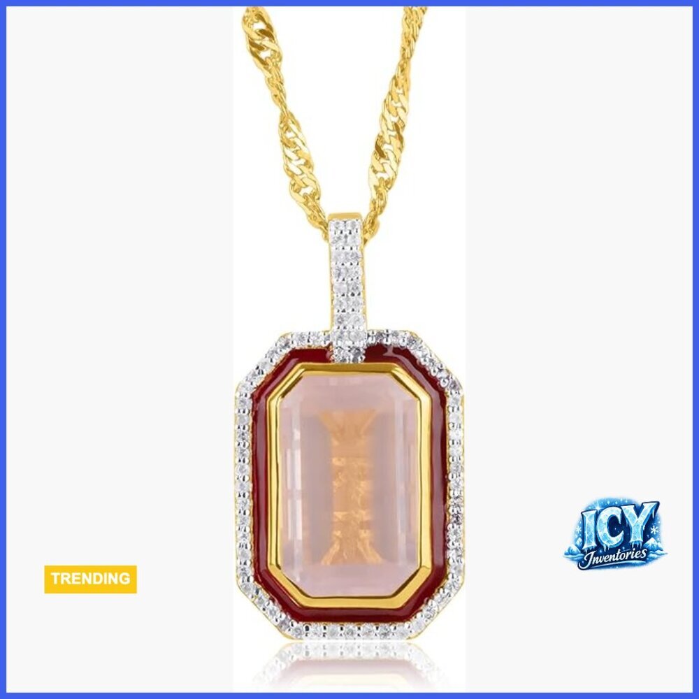 Sterling Silver Pendant Necklace Gold Plated with Rose Quartz Gemstone